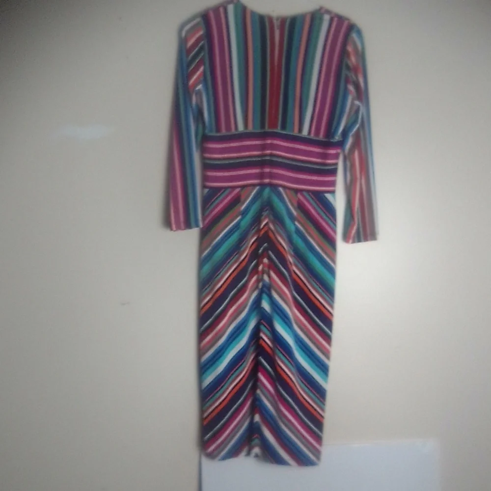 MAGGY LONDON Multicolor Striped Women's Dress SIZE 8